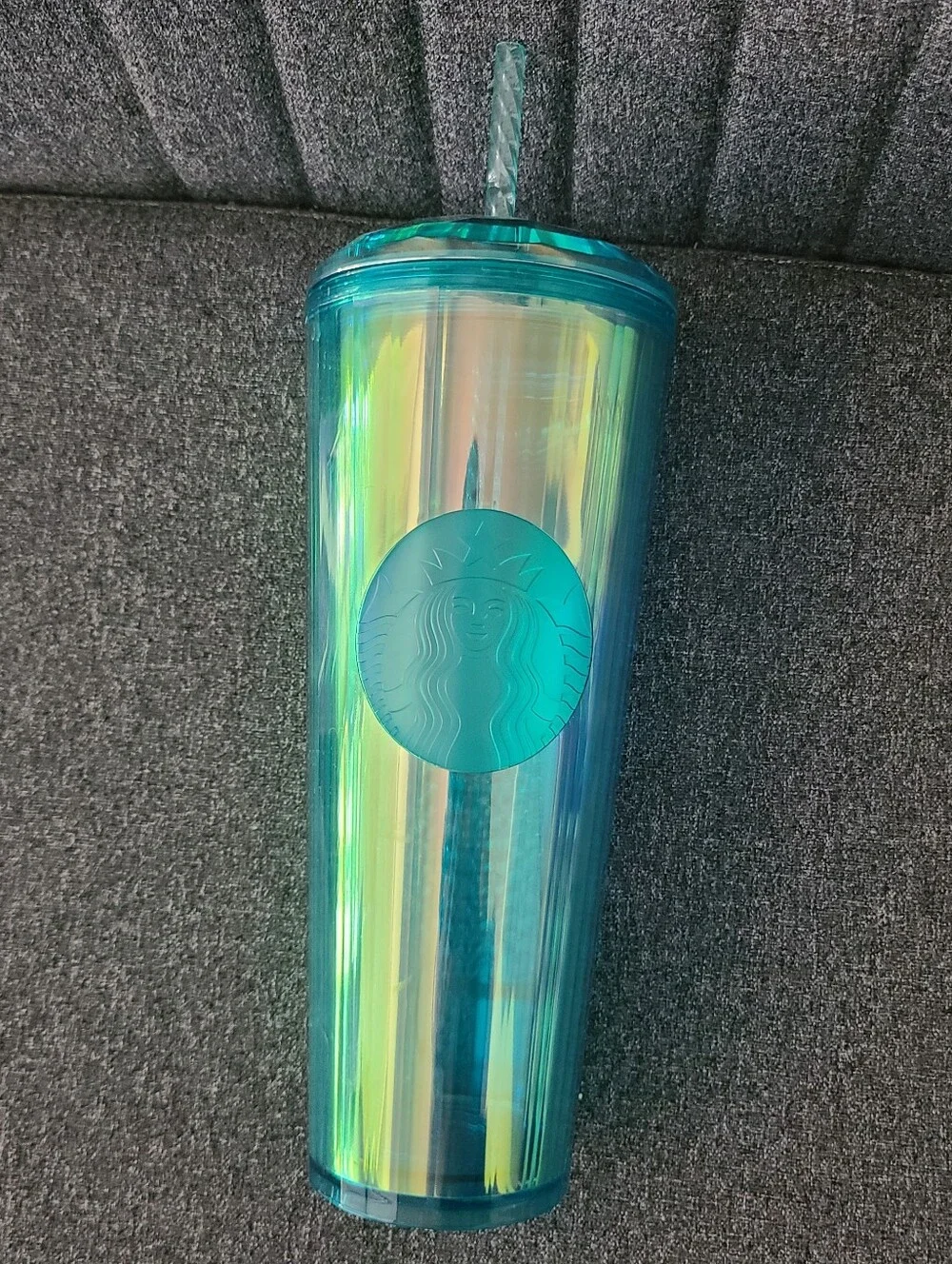 Starbucks 2021 Kaleidoscope Turquoise Prism Teal Diamond Tumbler Cold Cup Venti